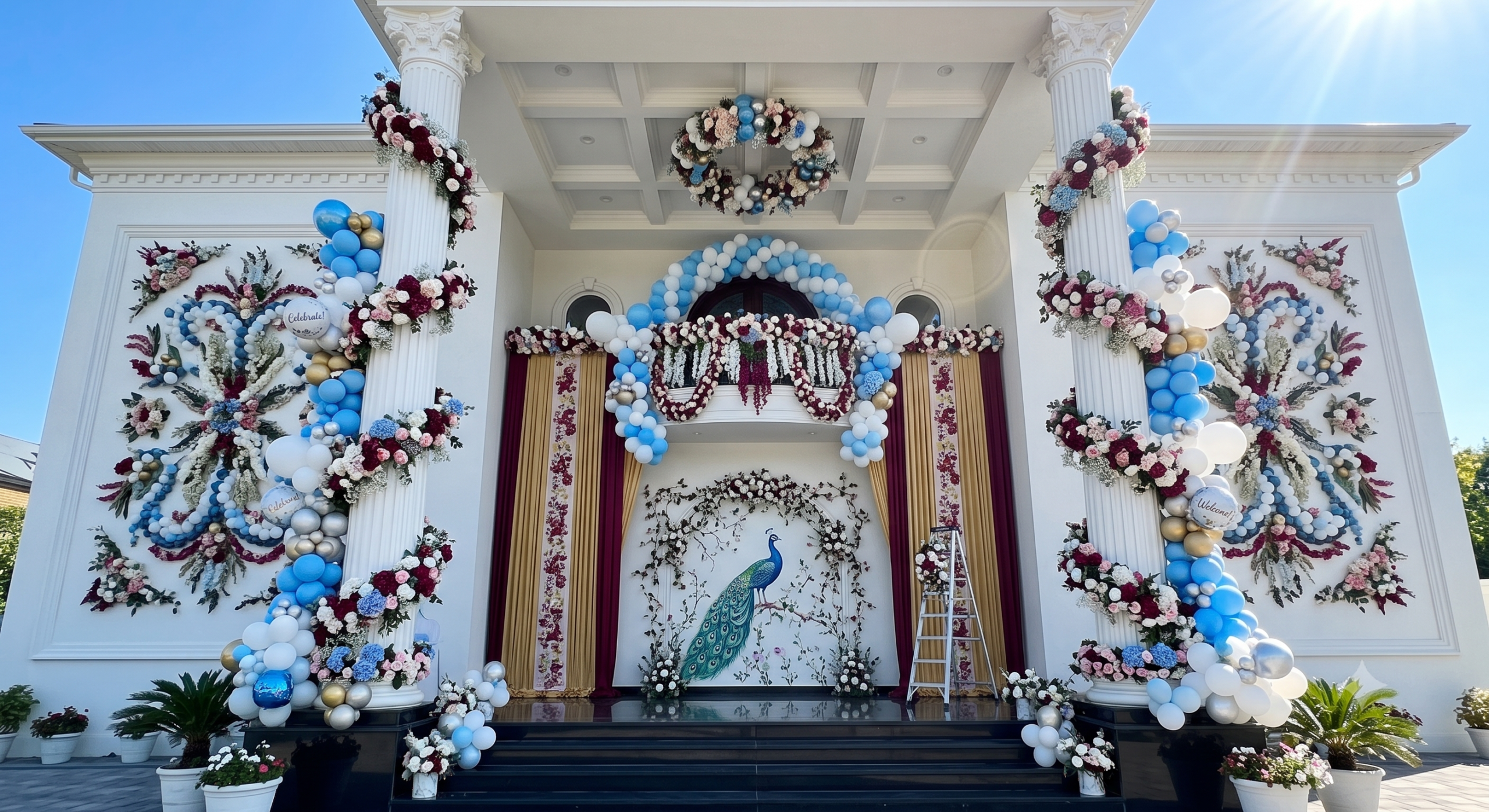 Entrance gate decoration for a celebration at SD Farm Dhand, Kaithal